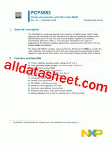 PCF8583 datasheet