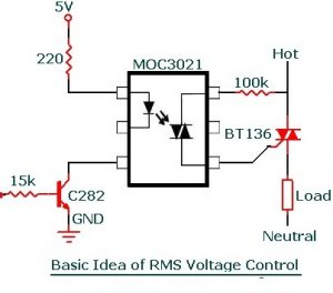 moc3021 Dimmer voltage control application