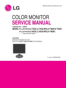 Service or repair Manual LG Color Monitor lcd model L1753S free