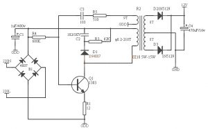 skema Rangkaian-Power-Supply-Switching-Sederhana