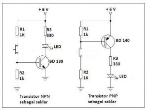 Skema rangkaian transistor sebagai saklar