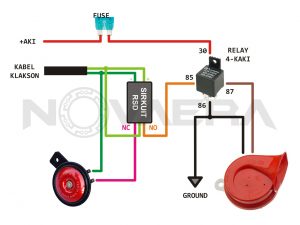 cara pasang relay di klakson mobil dan motor